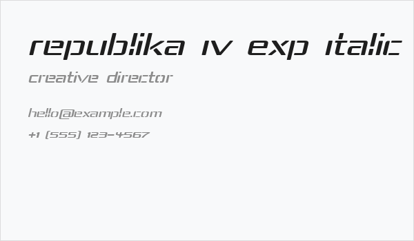 Republika IV Exp Italic Business Card