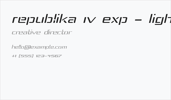 Republika IV Exp - Light Italic Business Card