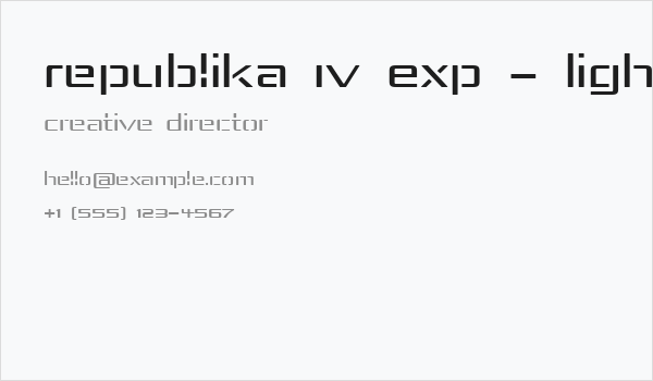 Republika IV Exp - Light Business Card