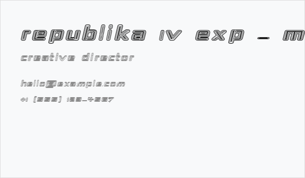 Republika IV Exp - Maze Italic Business Card