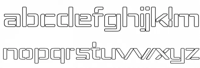 Republika IV Exp - Outline Schriftart Kleinbuchstaben
