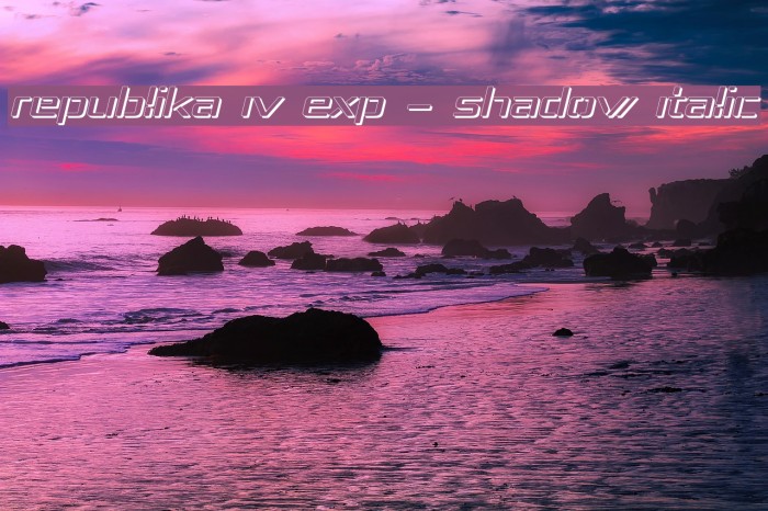 Republika IV Exp - Shadow Italic Font examples