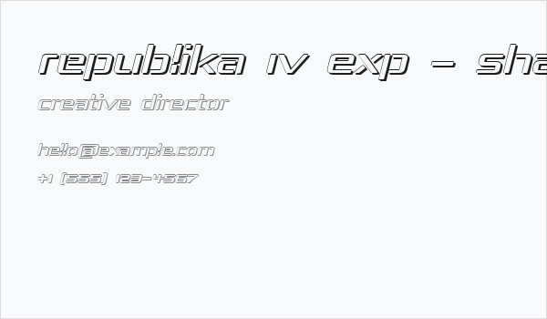 Republika IV Exp - Shadow Italic Business Card