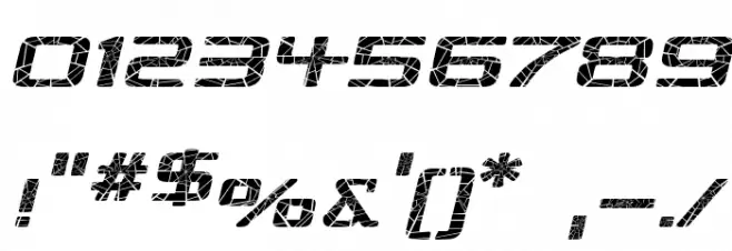 Republika IV Exp - Shatter Italic Font OTHER CHARS