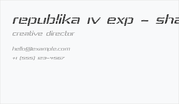 Republika IV Exp - Shatter Italic Business Card