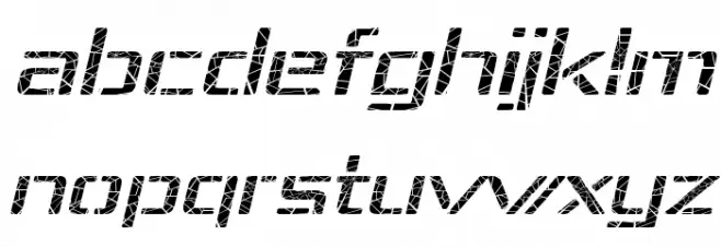Republika IV Exp - Shatter Italic Schriftart Kleinbuchstaben