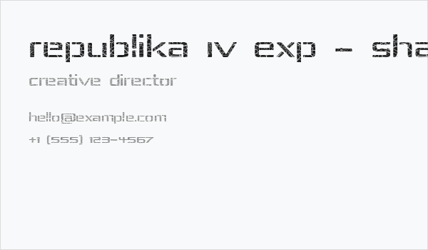 Republika IV Exp - Shatter Business Card