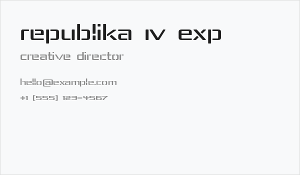Republika IV Exp Business Card