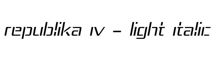 Republika IV - Light Italic  नि: शुल्क फ़ॉन्ट्स डाउनलोड
