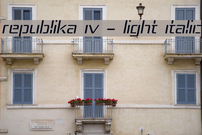 Republika IV - Light Italic Font examples