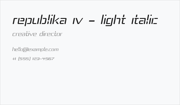 Republika IV - Light Italic Business Card