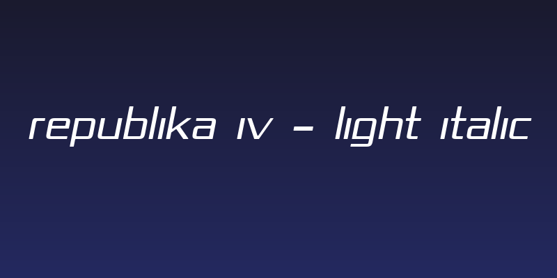 Republika IV - Light Italic Social Header