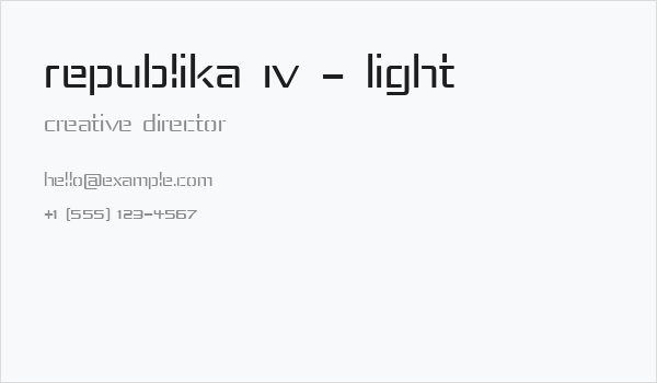 Republika IV - Light Business Card