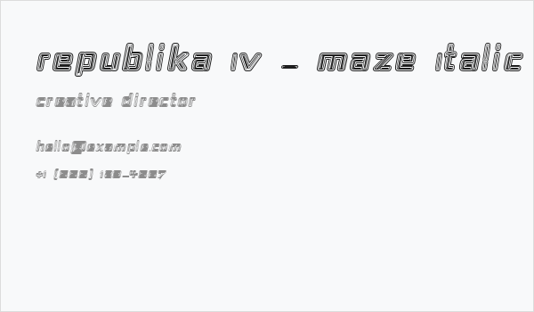 Republika IV - Maze Italic Business Card