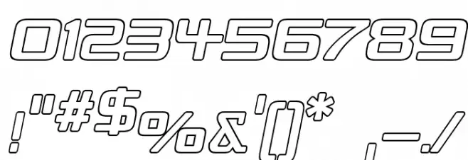 Republika IV - Outline Italic Font OTHER CHARS