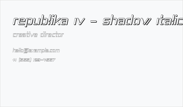 Republika IV - Shadow Italic Business Card