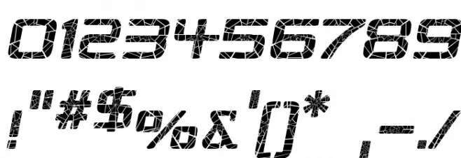 Republika IV - Shatter Italic Font OTHER CHARS