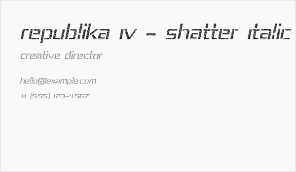 Republika IV - Shatter Italic Business Card