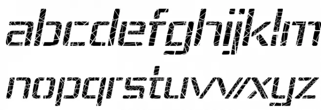 Republika IV - Shatter Italic Schriftart Kleinbuchstaben