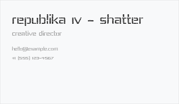 Republika IV - Shatter Business Card