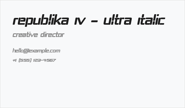 Republika IV - Ultra Italic Business Card
