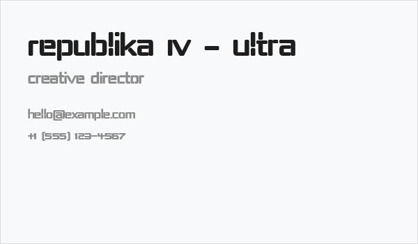 Republika IV - Ultra Business Card