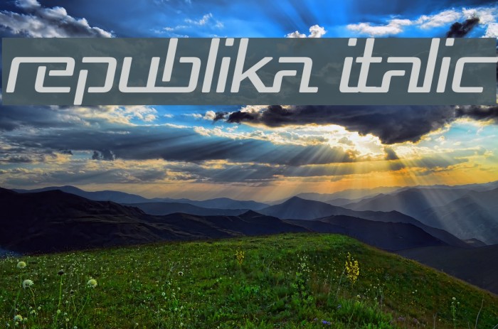 Republika Italic Font examples