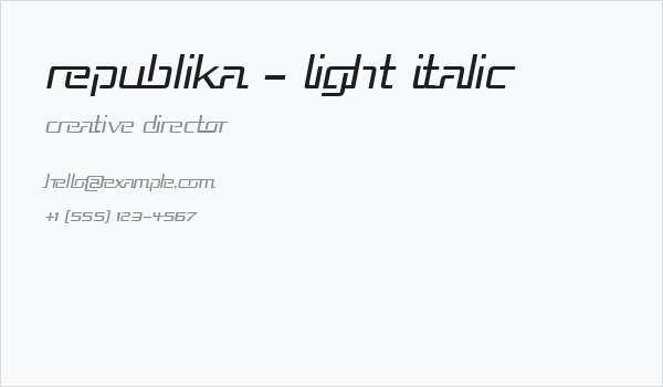 Republika - Light Italic Business Card