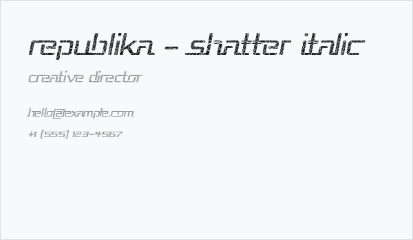Republika - Shatter Italic Business Card