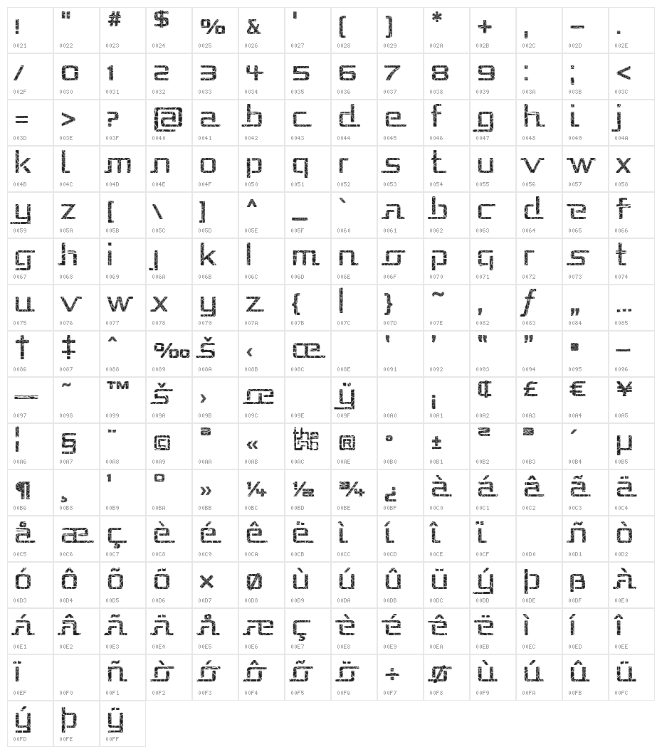 Republika - Shatter Character Map