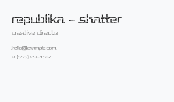 Republika - Shatter Business Card