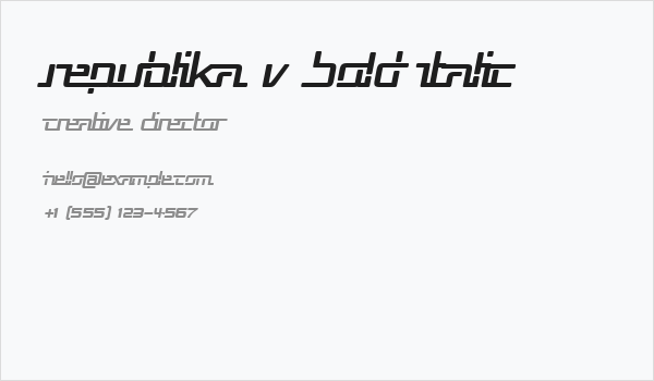 Republika V Bold Italic Business Card