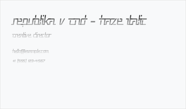 Republika V Cnd - Haze Italic Business Card