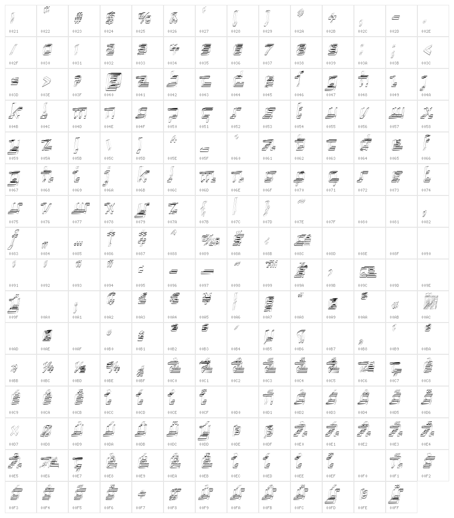 Republika V Cnd - Sktech Italic Character Map
