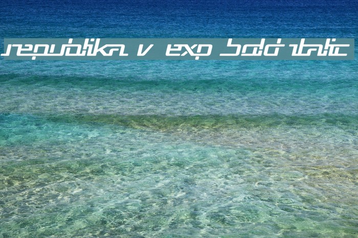 Republika V Exp Bold Italic Font examples