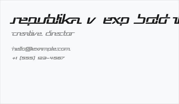 Republika V Exp Bold Italic Business Card