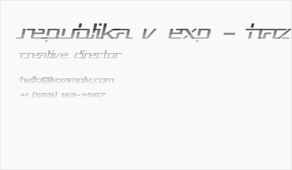 Republika V Exp - Haze Italic Business Card