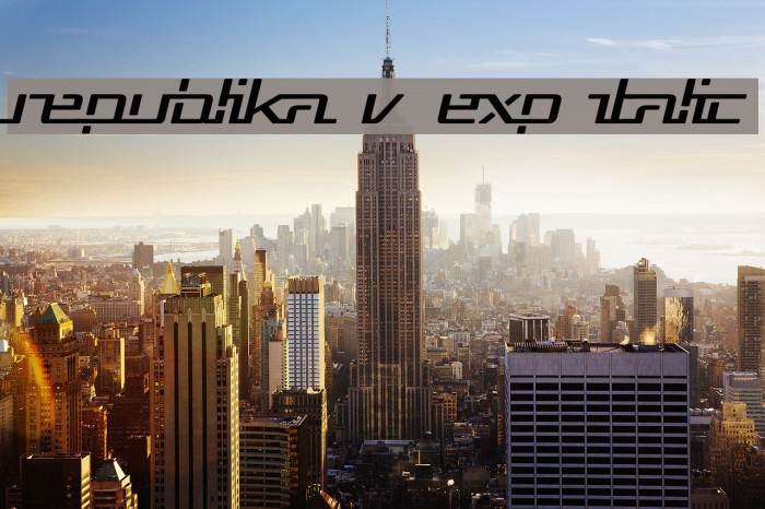 Republika V Exp Italic Font examples
