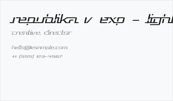 Republika V Exp - Light Italic Business Card