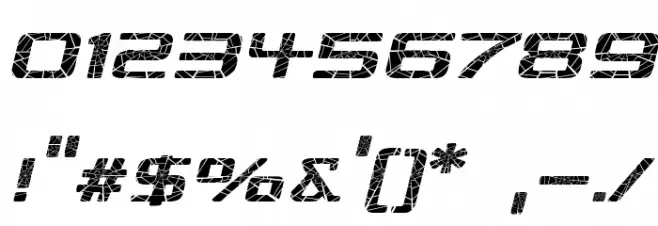 Republika V Exp - Shatter Italic Font OTHER CHARS