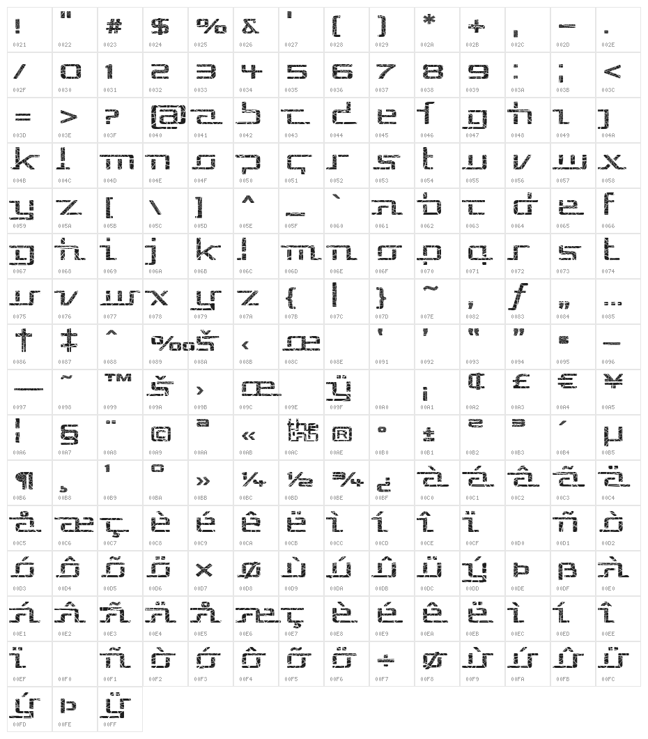 Republika V Exp - Shatter Character Map