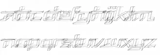 Republika V Exp - Sktech Italic Schriftart Kleinbuchstaben