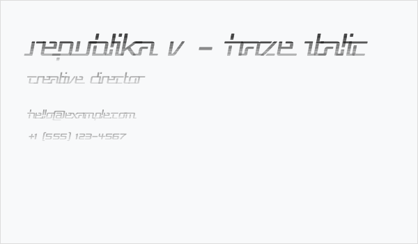 Republika V - Haze Italic Business Card