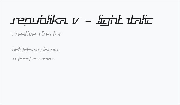 Republika V - Light Italic Business Card