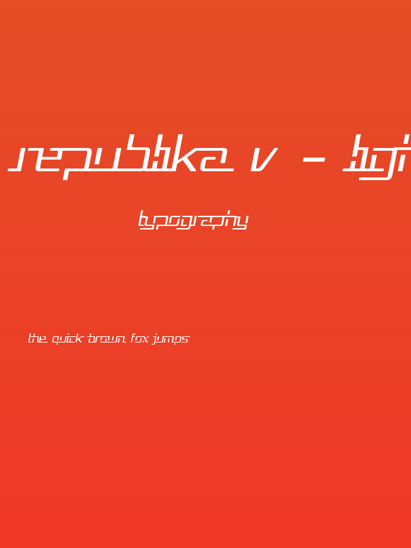 Republika V - Light Italic Poster