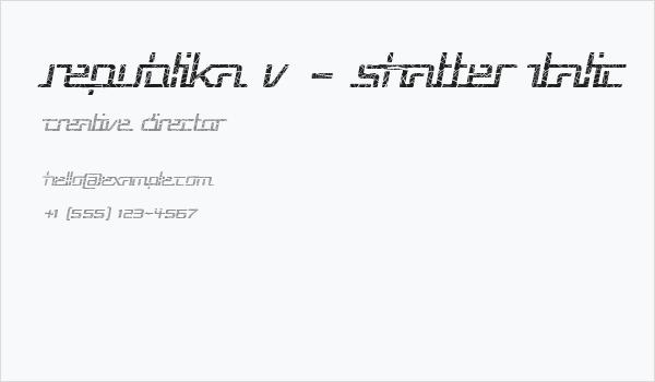 Republika V - Shatter Italic Business Card