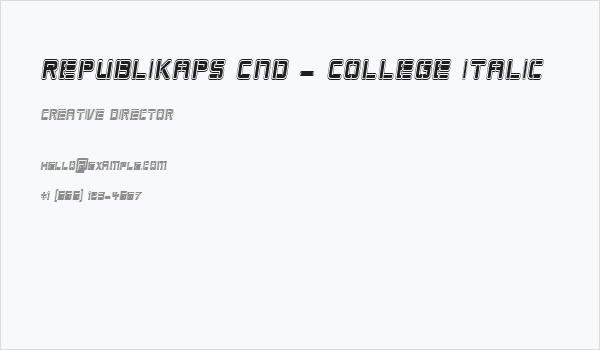 Republikaps Cnd - College Italic Business Card