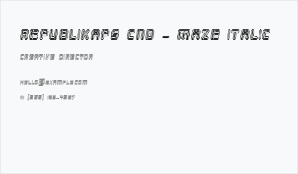 Republikaps Cnd - Maze Italic Business Card