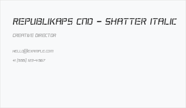 Republikaps Cnd - Shatter Italic Business Card