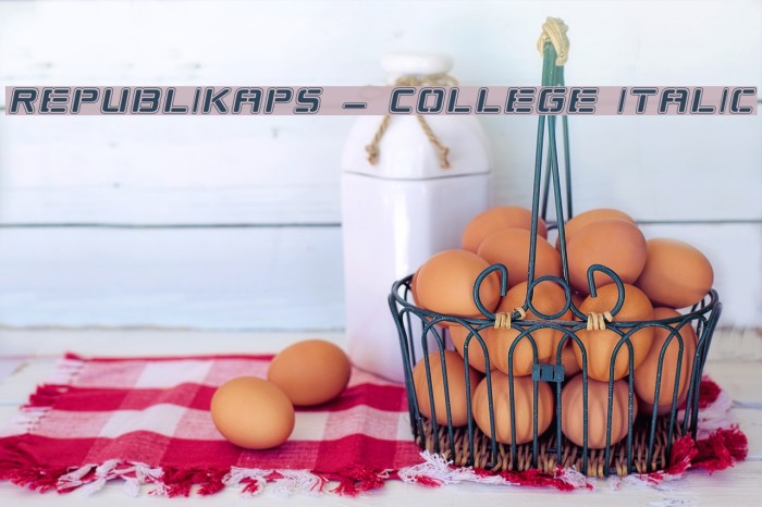 Republikaps - College Italic Font examples